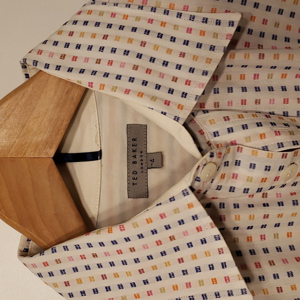 Ted Baker Geometric Dress Shirt Men's L (16)